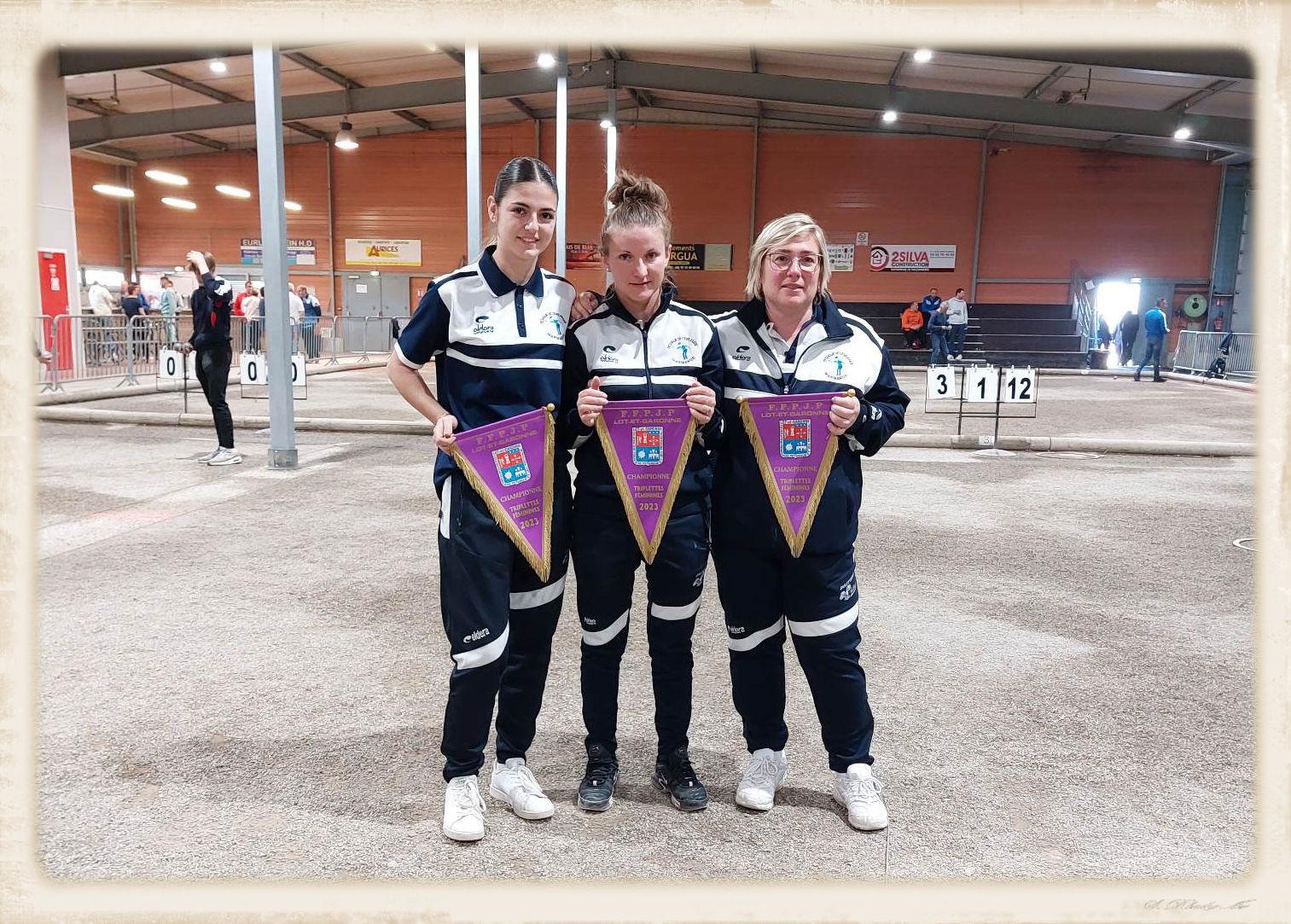 Les Championnes du Lot-et-Garonne triplette à pétanque 2023