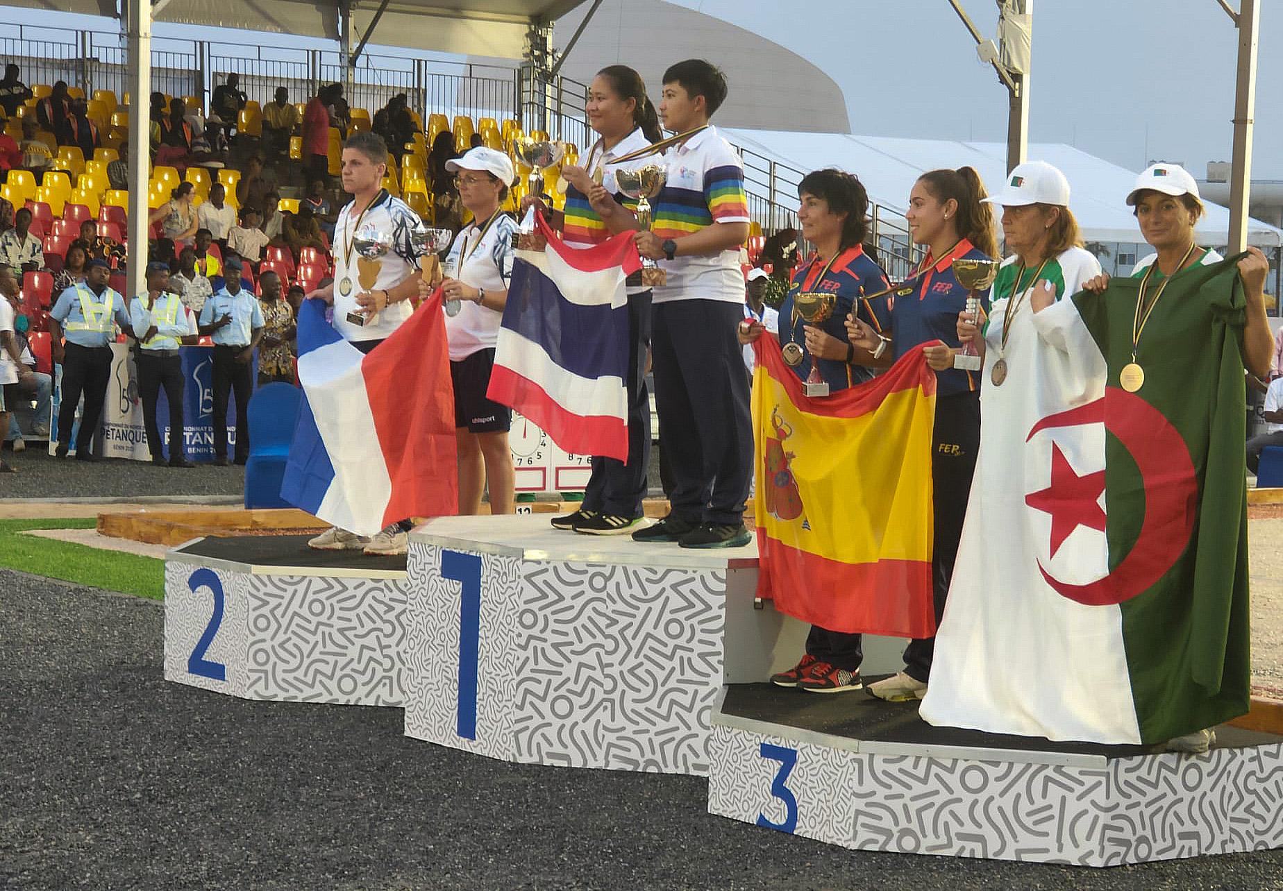 Championnat du Monde de pétanque doublette féminin 2023 au Bénin - Victoire de la Thaïlande