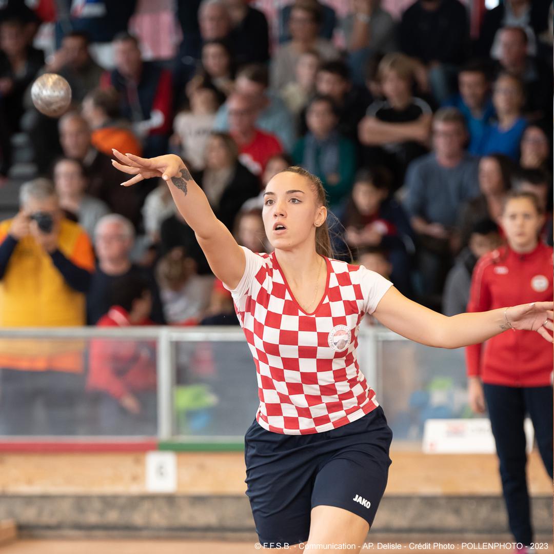 La Croate Carrolina Bajric lors de la finale du tir en relais (photo ffsb.fr)