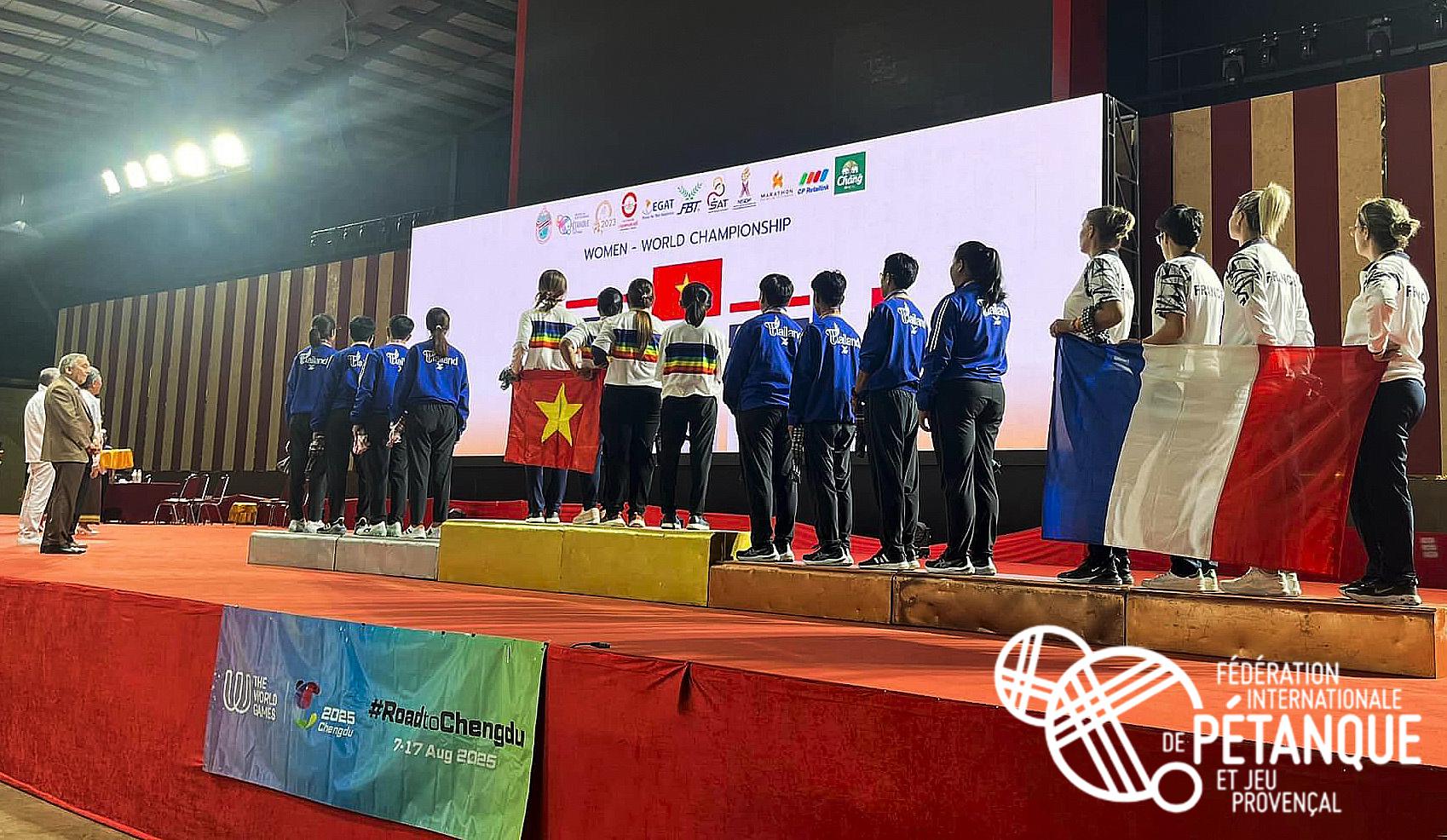 Championnats du Monde de pétanque féminin 2023, Victoire du Vietnam - Podium