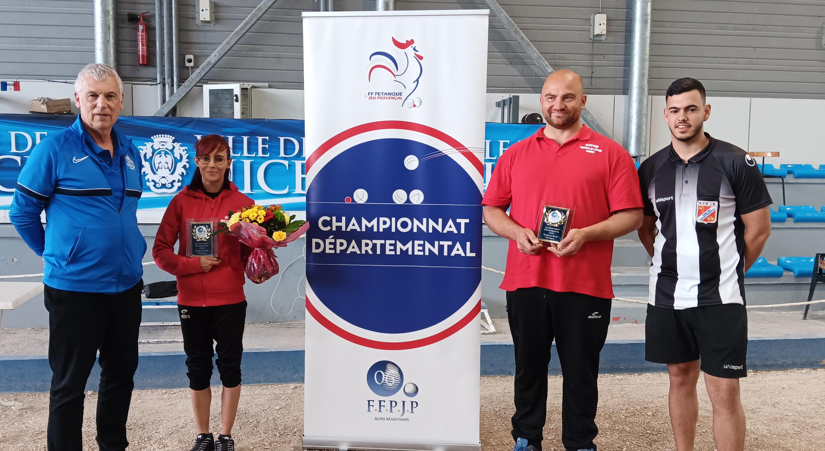 Les Champions doublette mixte à pétanque des Alpes-Maritimes