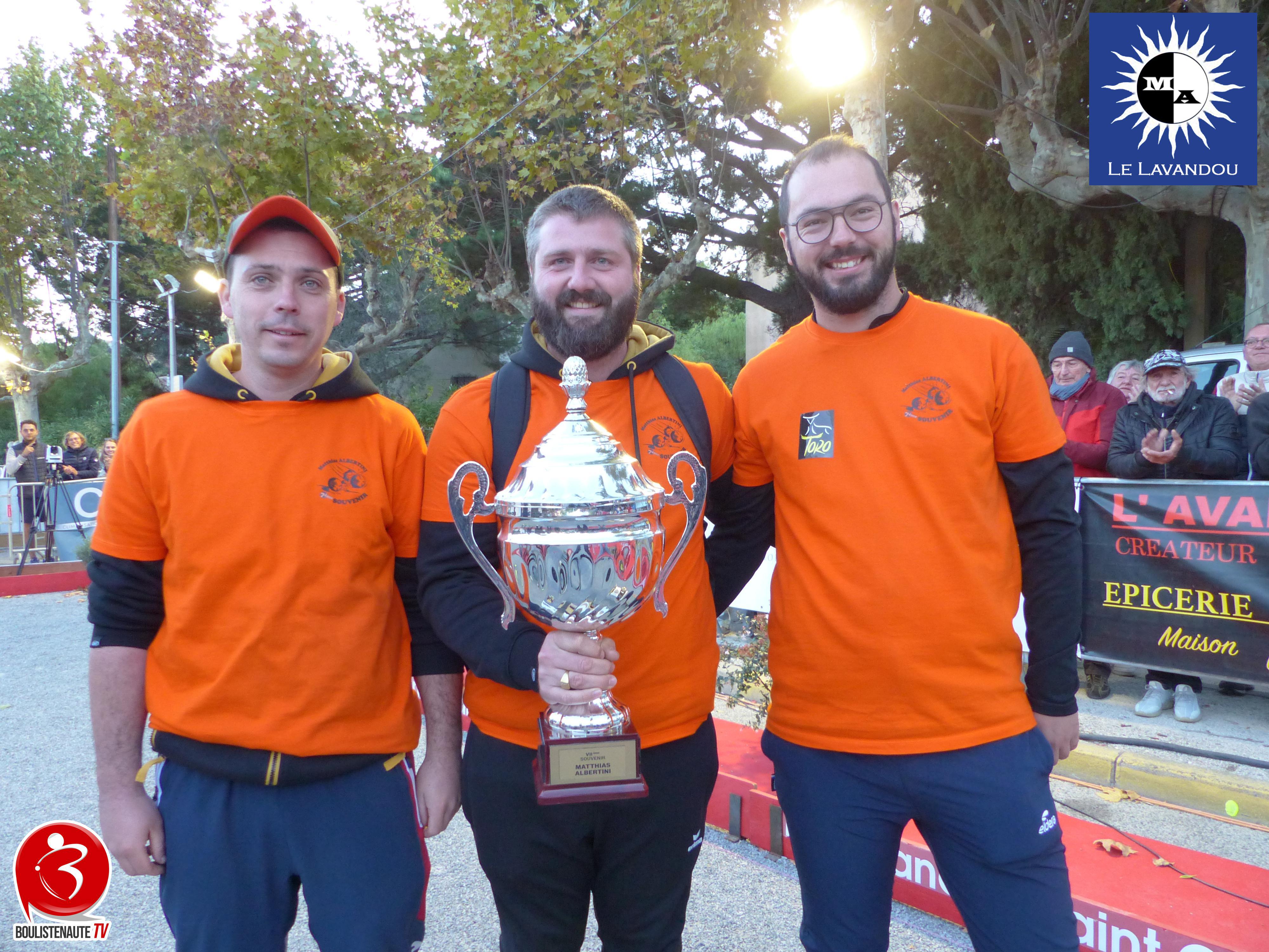 Les vainqueurs CAZES, DUCOR et LAÏLLE Pétanque - Souvenir Matthias Albertini - Le Lavandou 2025