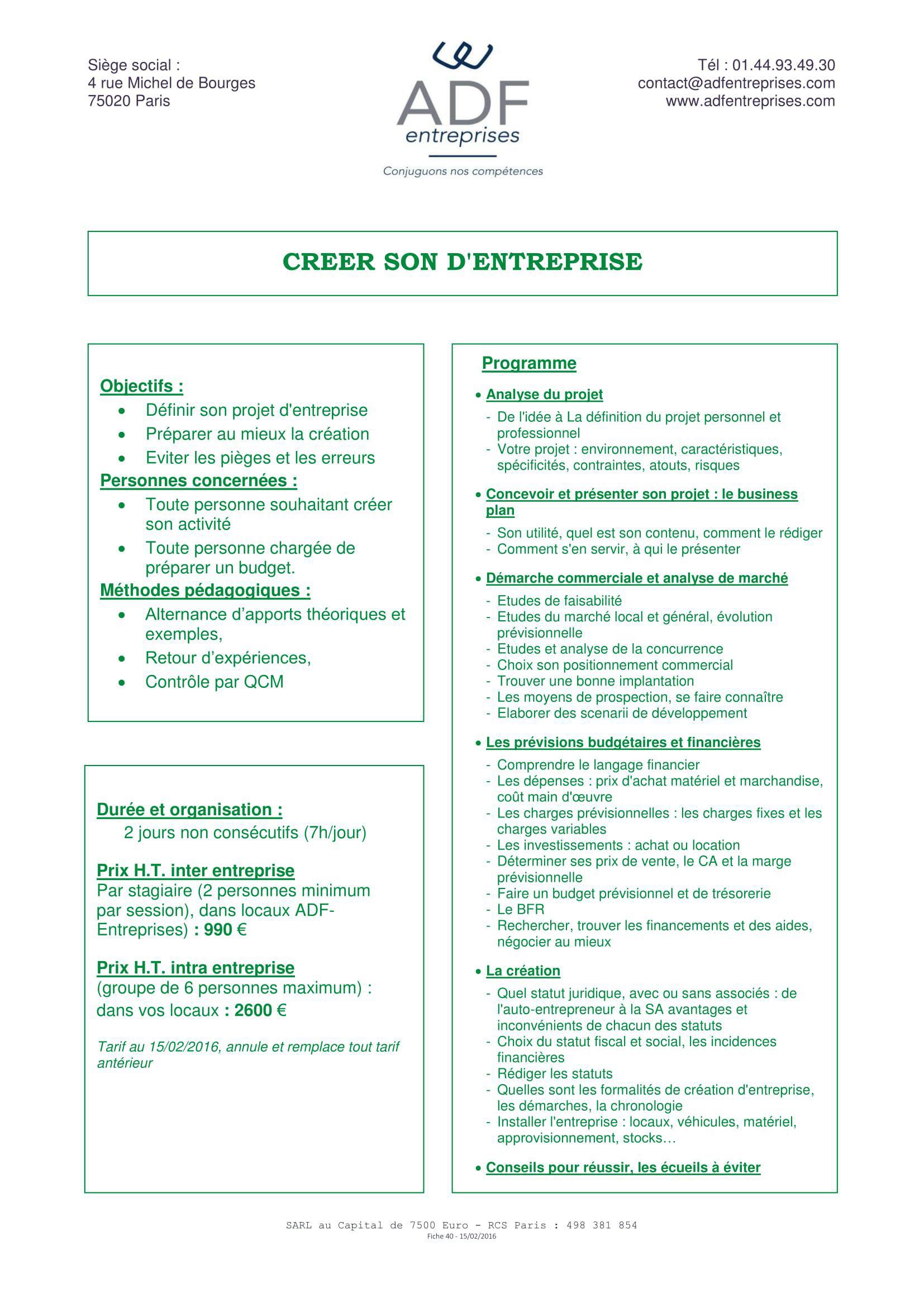 Creer Son Entreprise