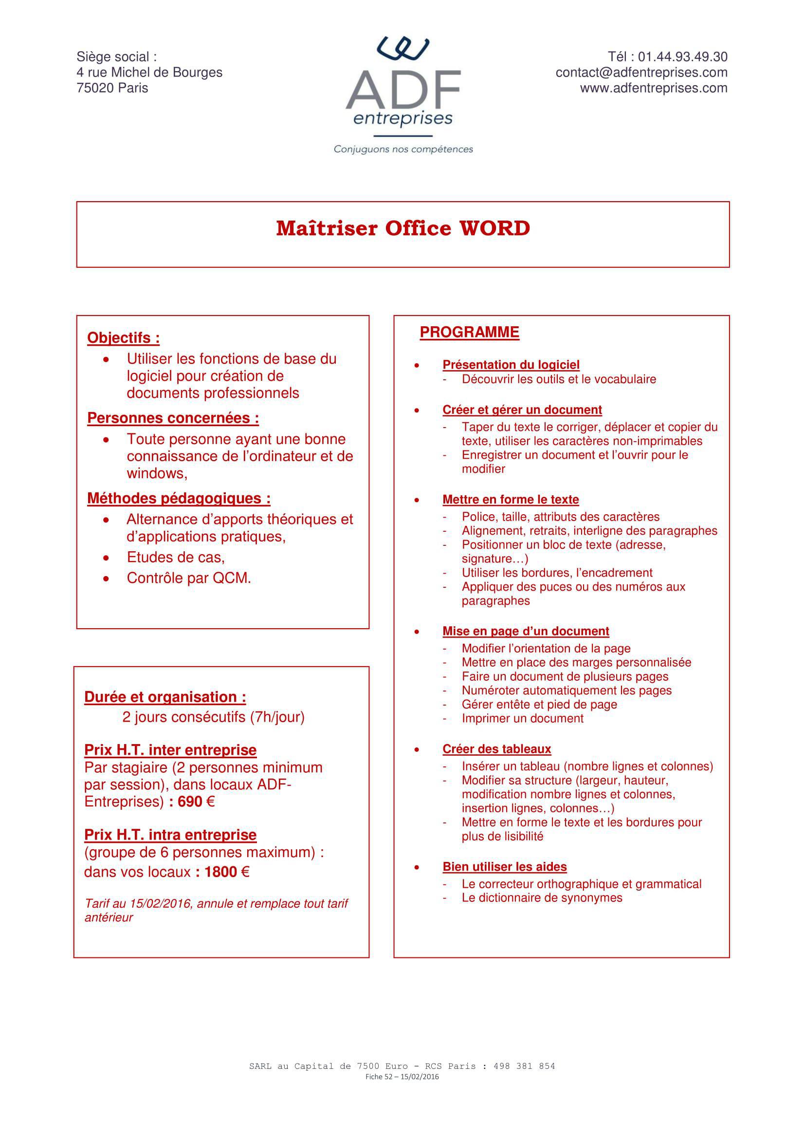 Maitriser Office Word