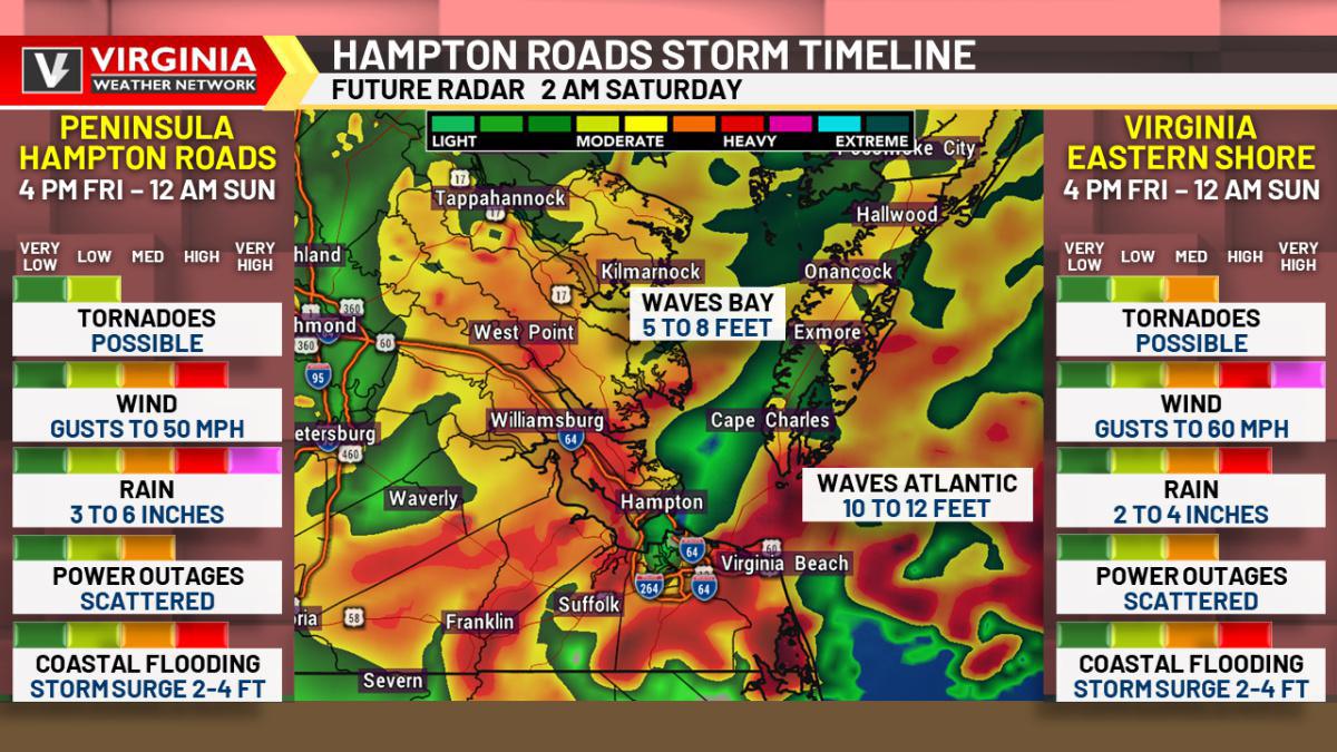 Friday, 9/22: Tropical Storm Ophelia (SIXTEEN) Timing and Impacts