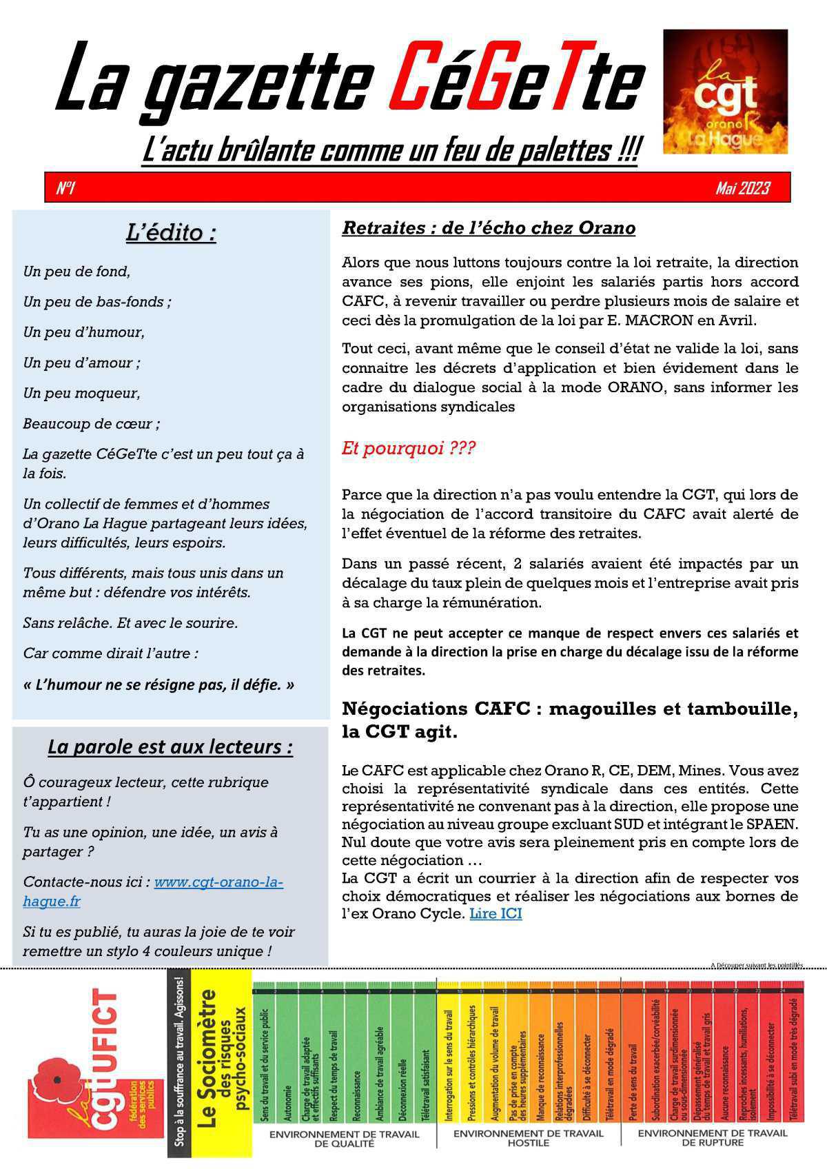 La gazette CéGeTte + Bonus La gazette CéGeTte + Bonus