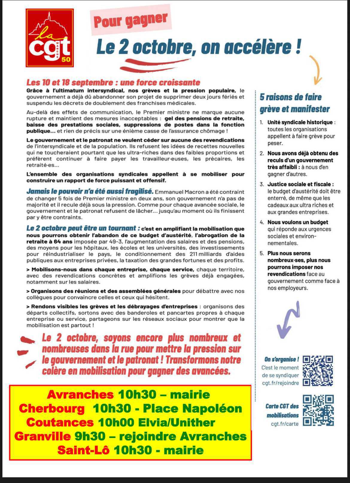 Le 2 Octobre plus nombreux 