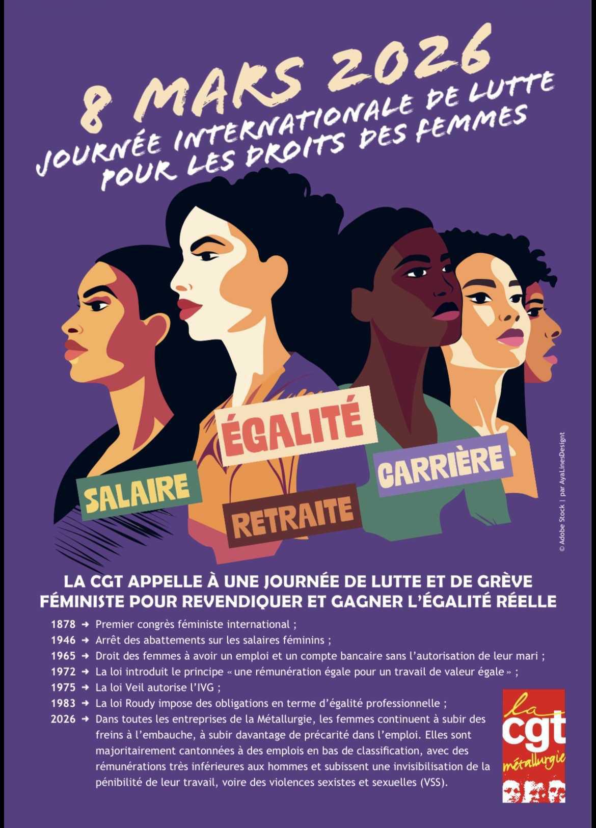 8 Mars :journée internationale de lutte pour le droit des Femmes 