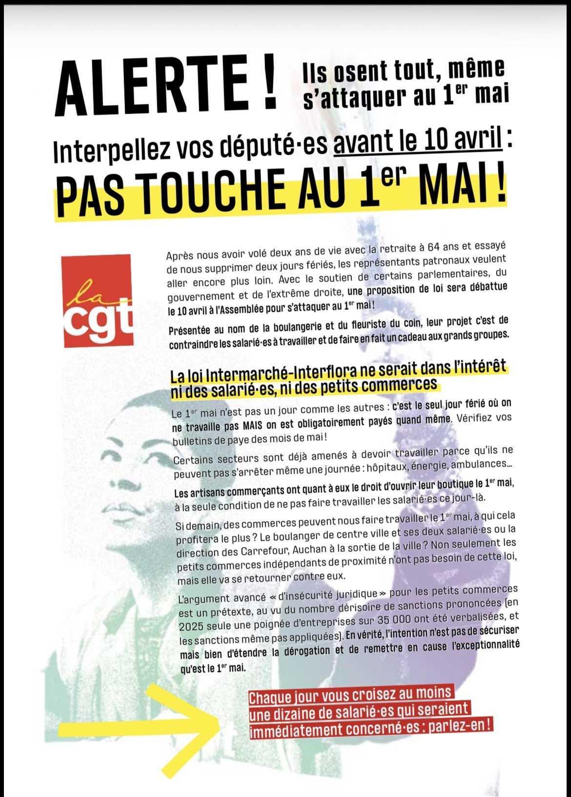 PAS TOUCHE AU 1er MAI ! PAS TOUCHE AU 1er MAI !