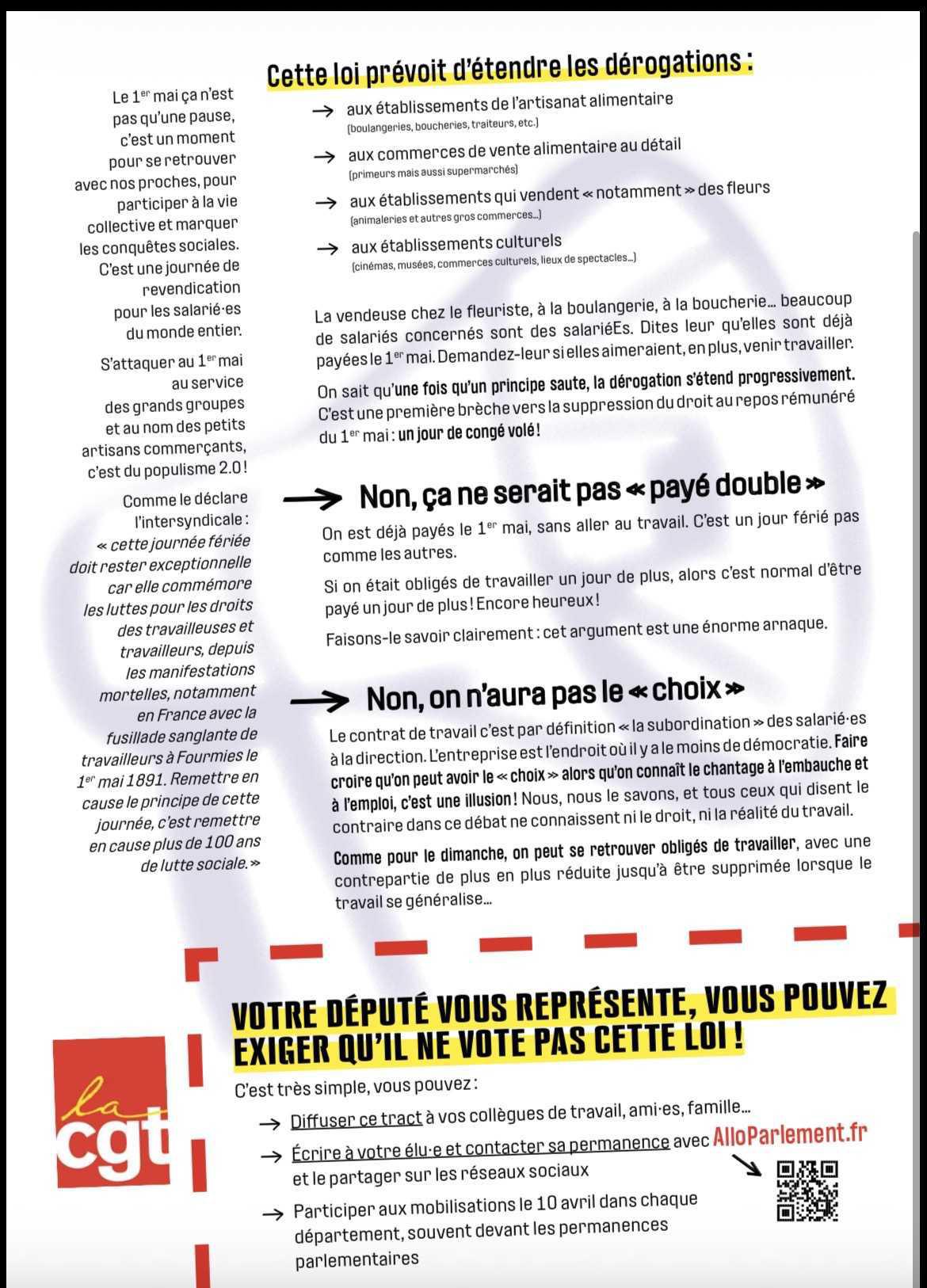 PAS TOUCHE AU 1er MAI !