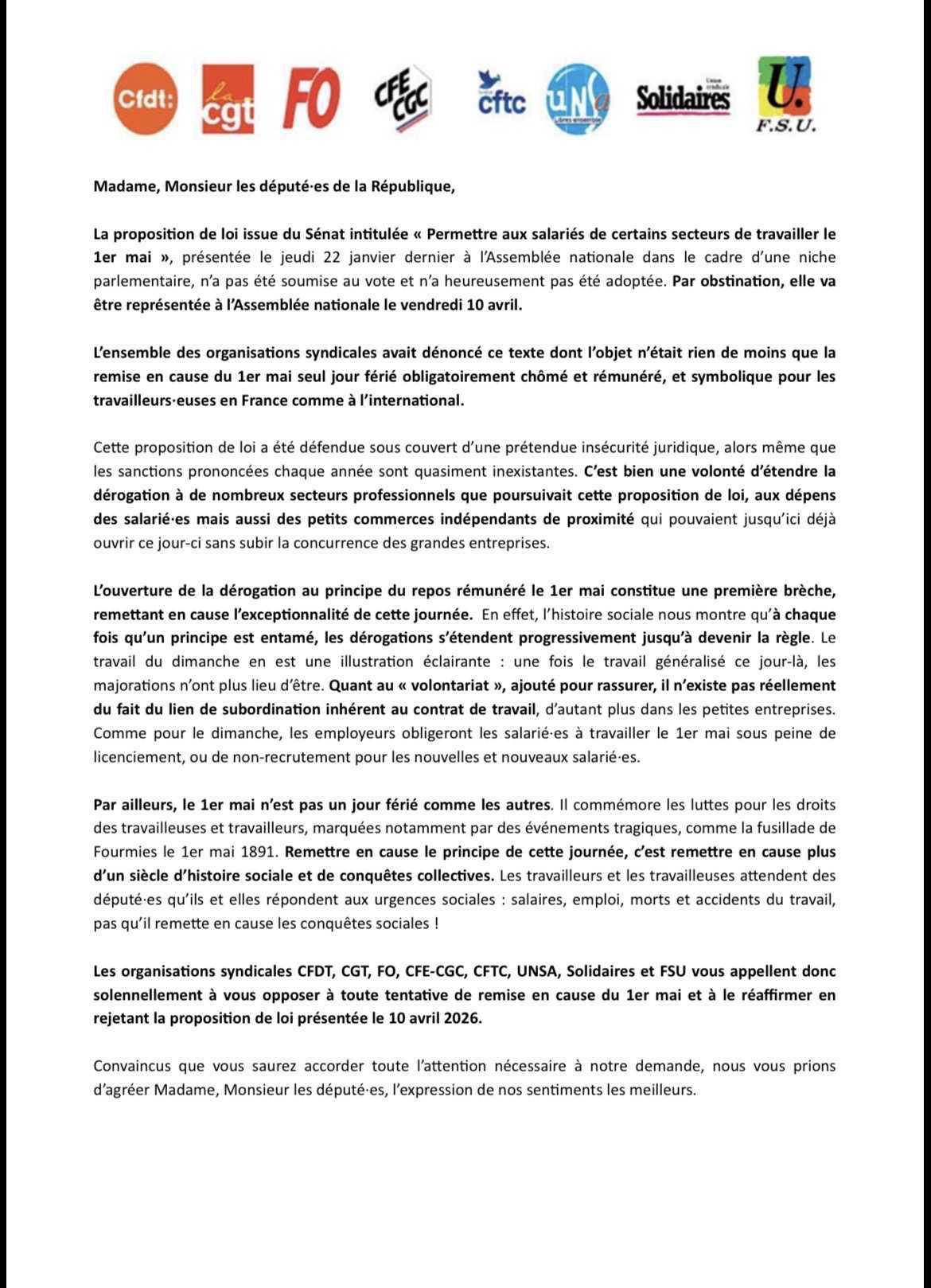 PAS TOUCHE AU 1er MAI !