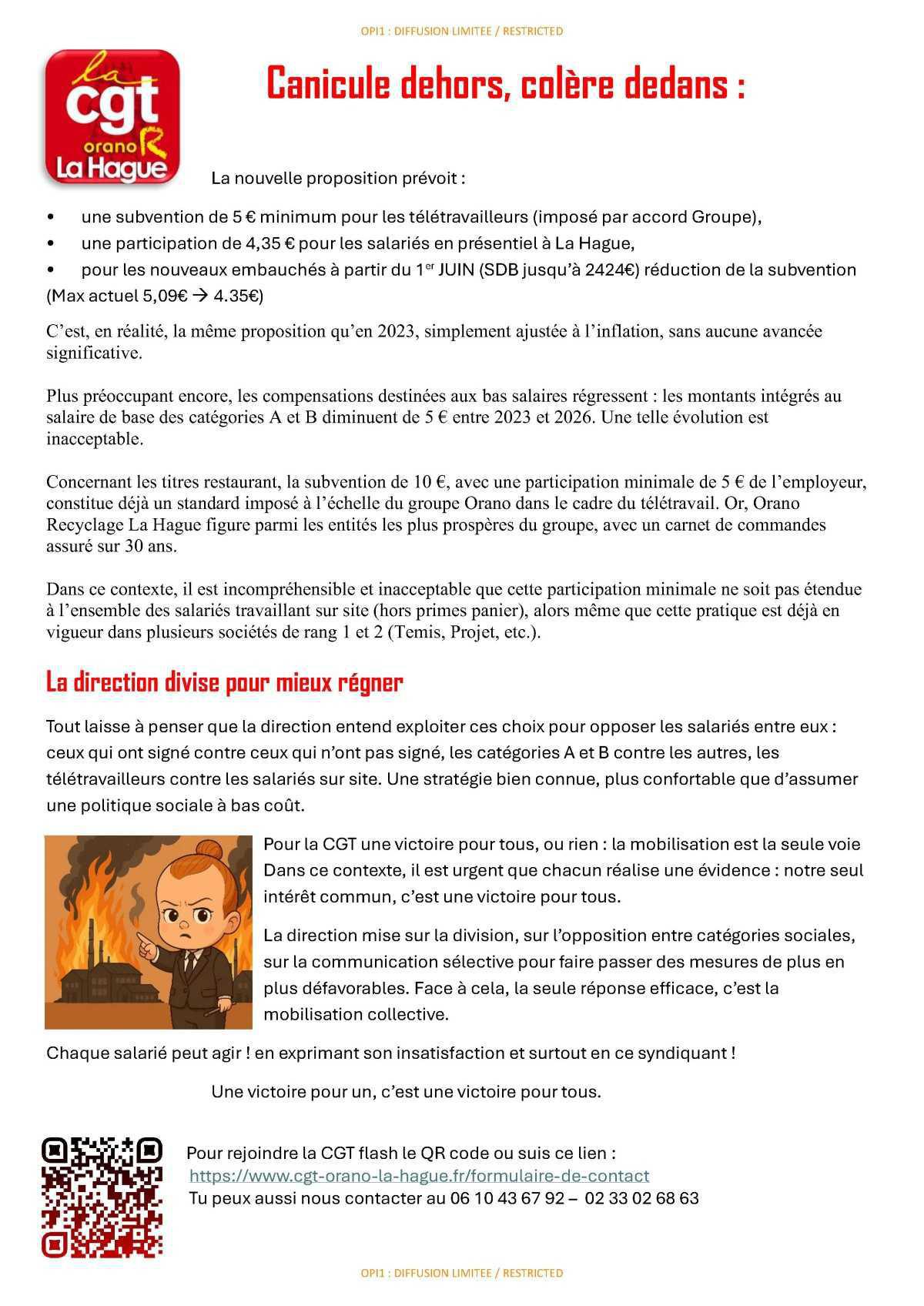  tract pouvoir d'achat , dialogue social et canicule