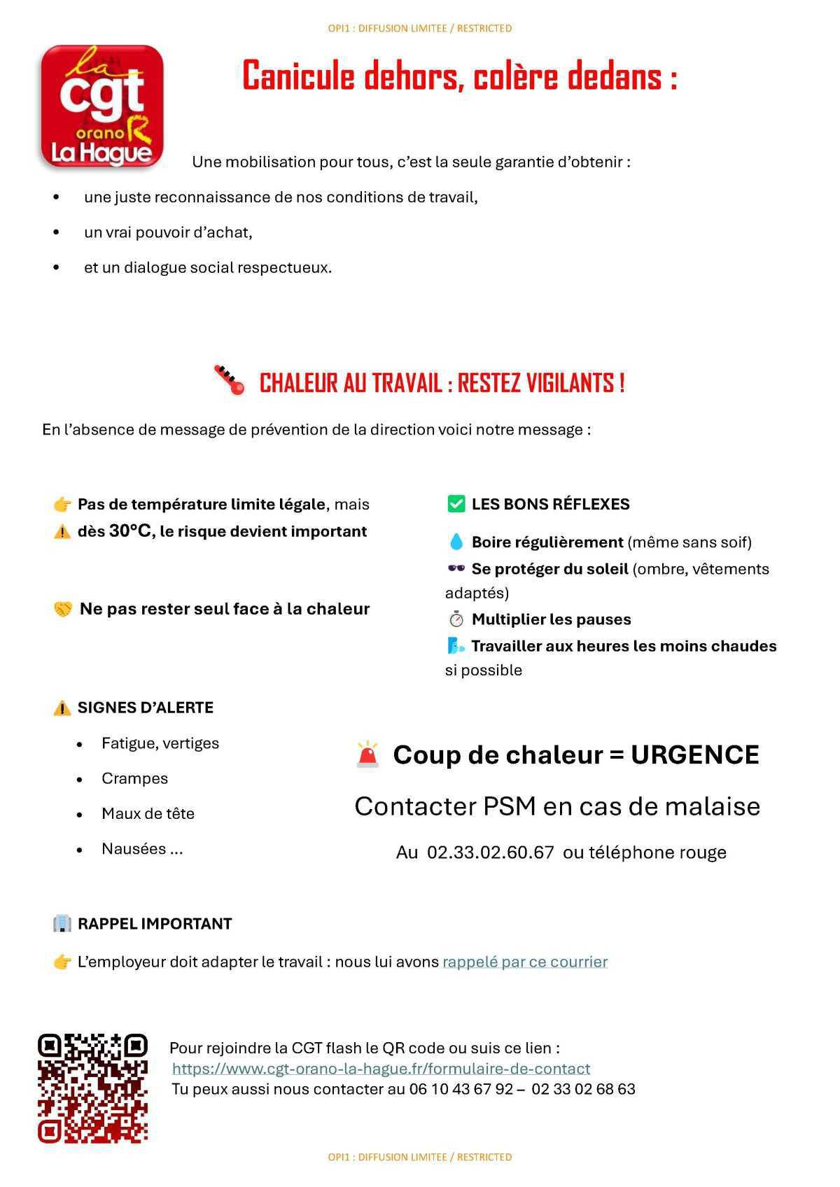 tract pouvoir d'achat , dialogue social et canicule