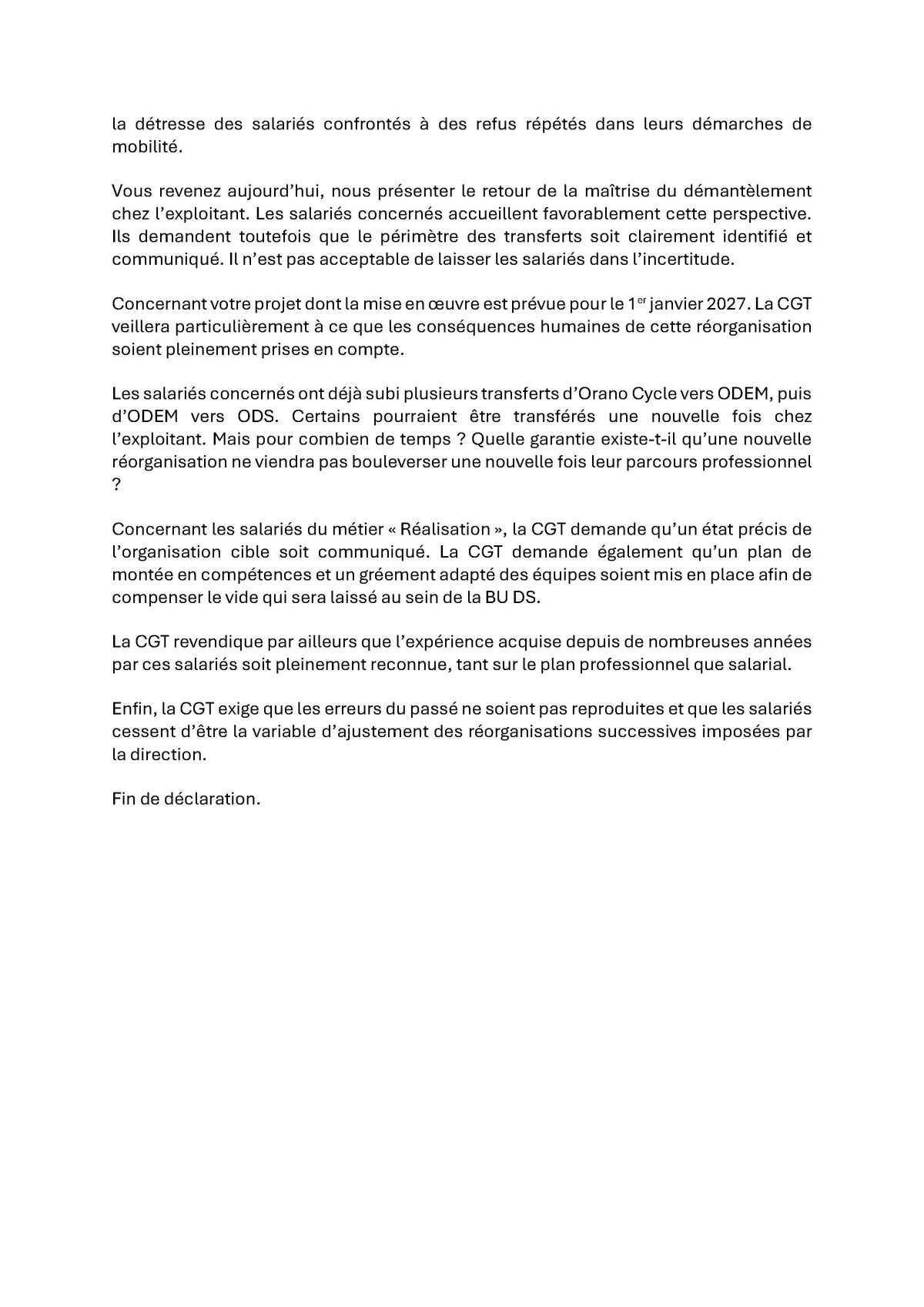 CR Comité de Groupe Orano 