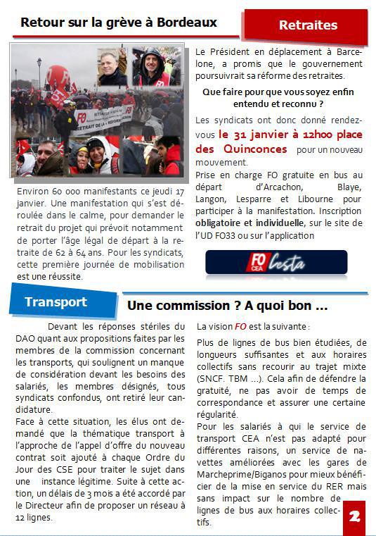 L'inFO CESTA - La Gazette FO N°2 - Février 2023