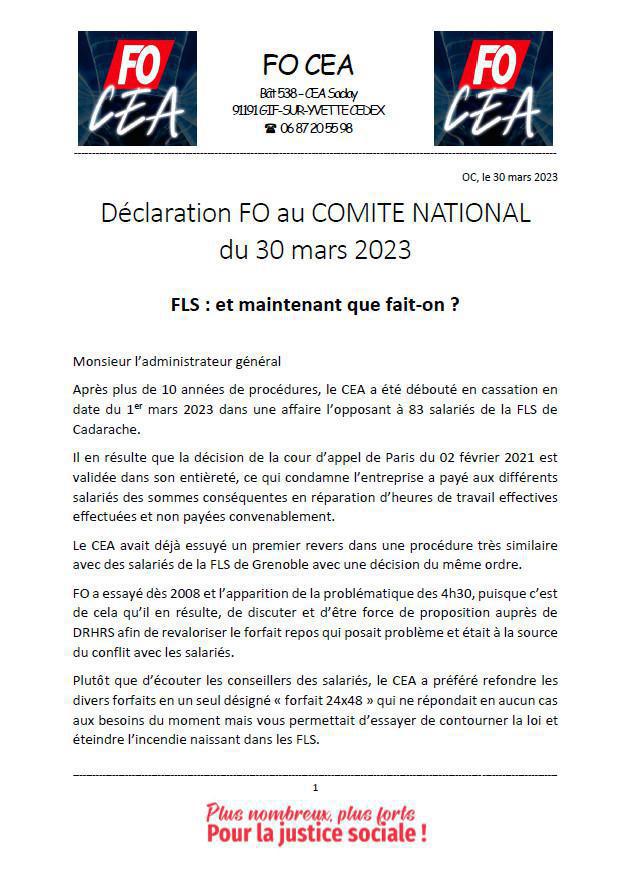 inFO - Comité National du 30 mars 2023