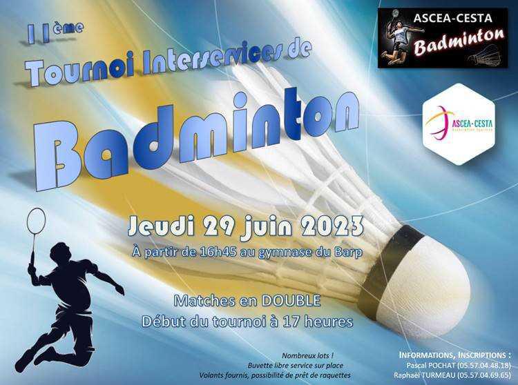Tournoi de badminton interservices CESTA