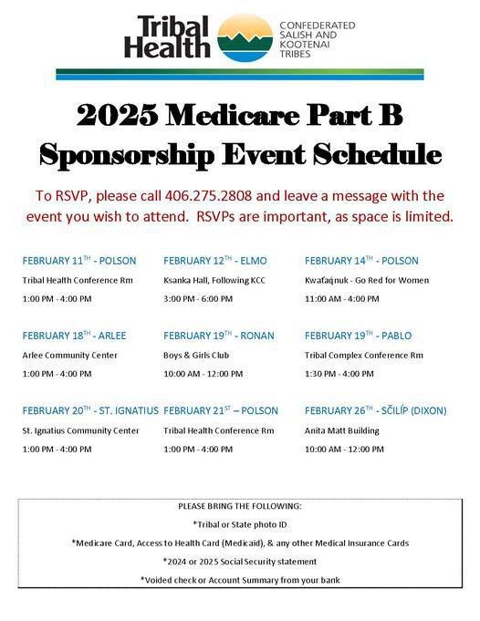 Medicare Part B- Sponsorship Event Schedule