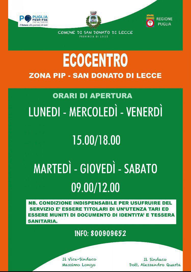 Centro comunale di raccolta differenziata dei rifiuti solidi urbani e assimilati