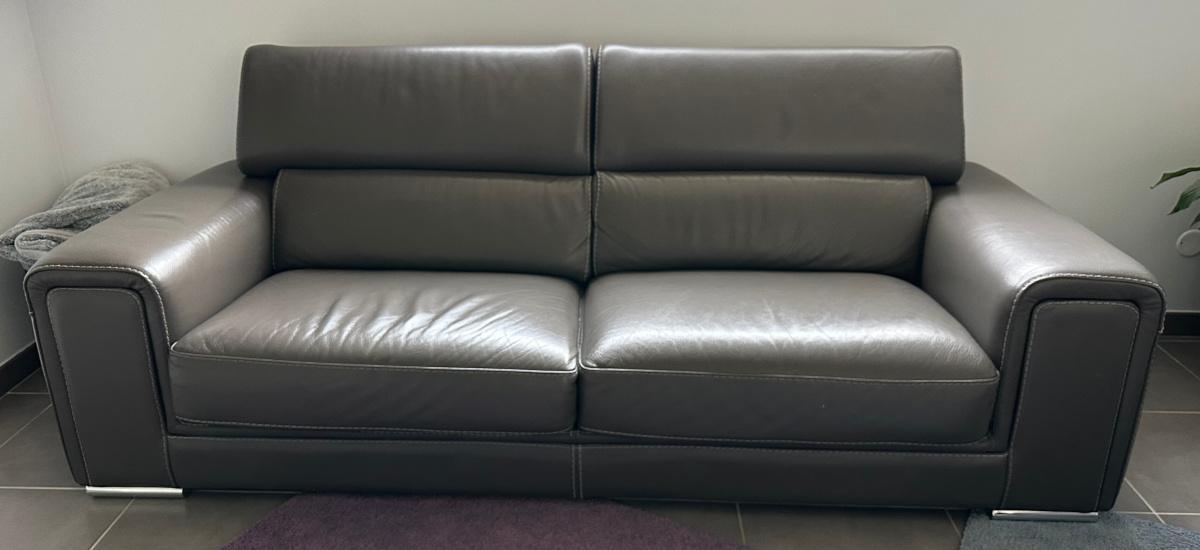 CANAPE 3 PLACES EN CUIR