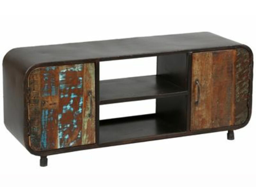 Meuble TV bois et acier – Style industriel