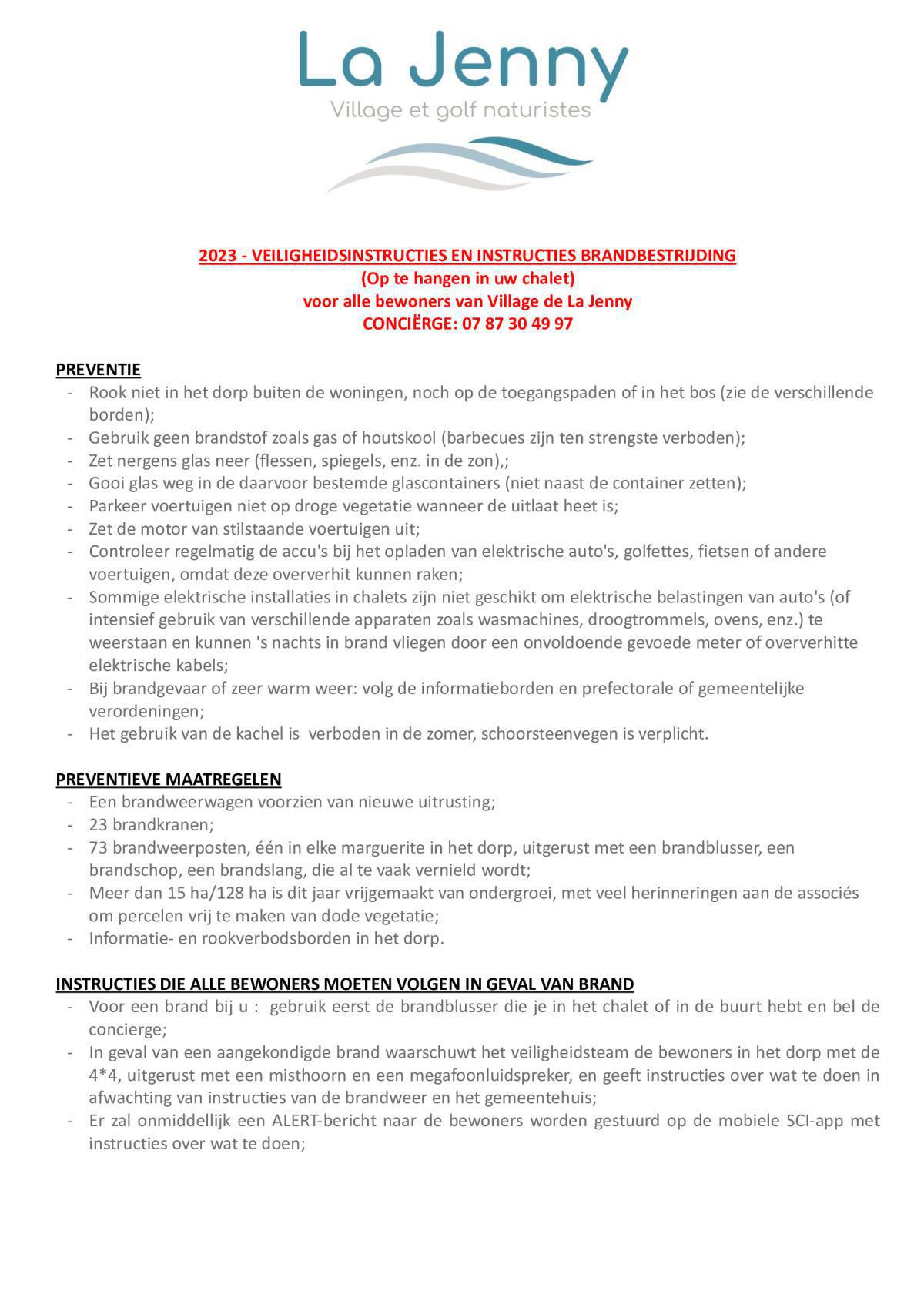 Consignes de sécurité incendie Consignes de sécurité incendie