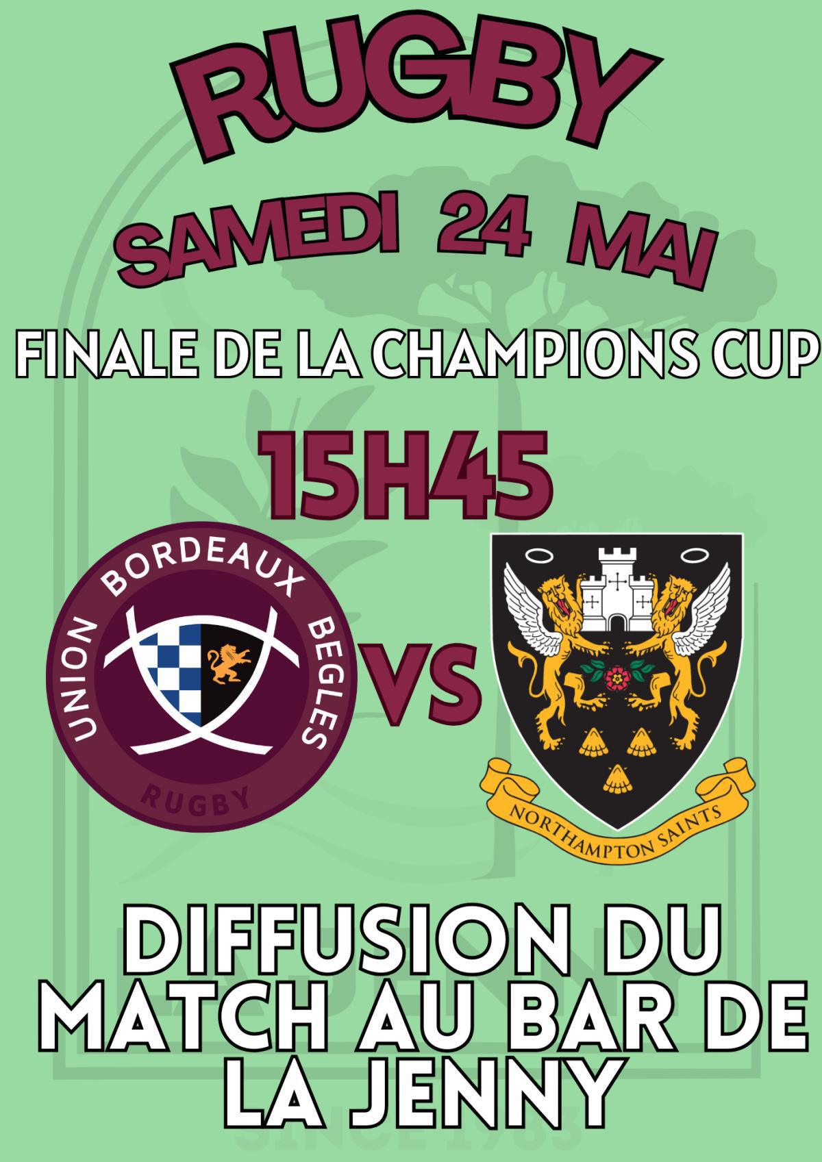 Bar de la Jenny : Rugby - 24 mai