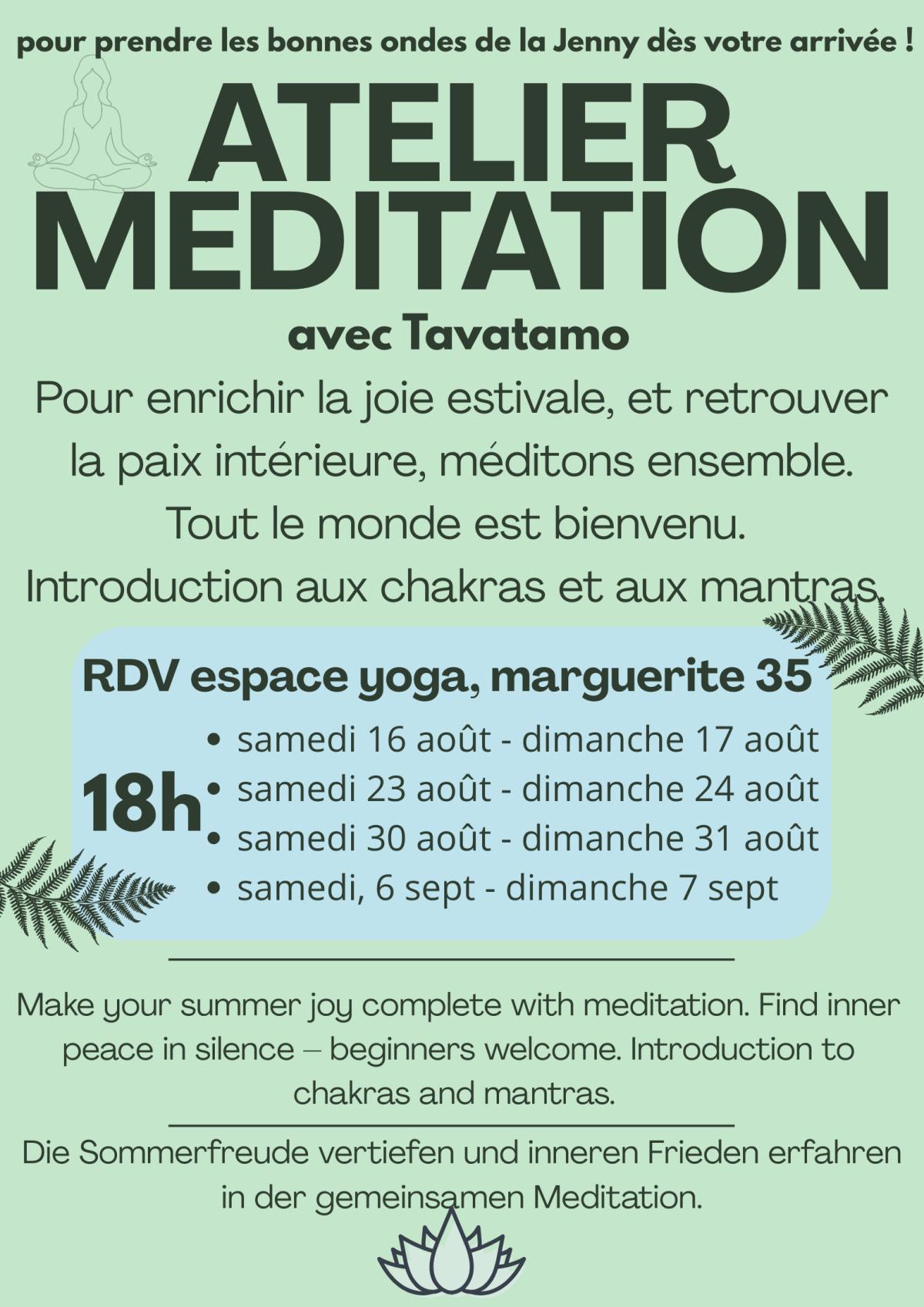 Ma Jenny : Atelier Méditation 