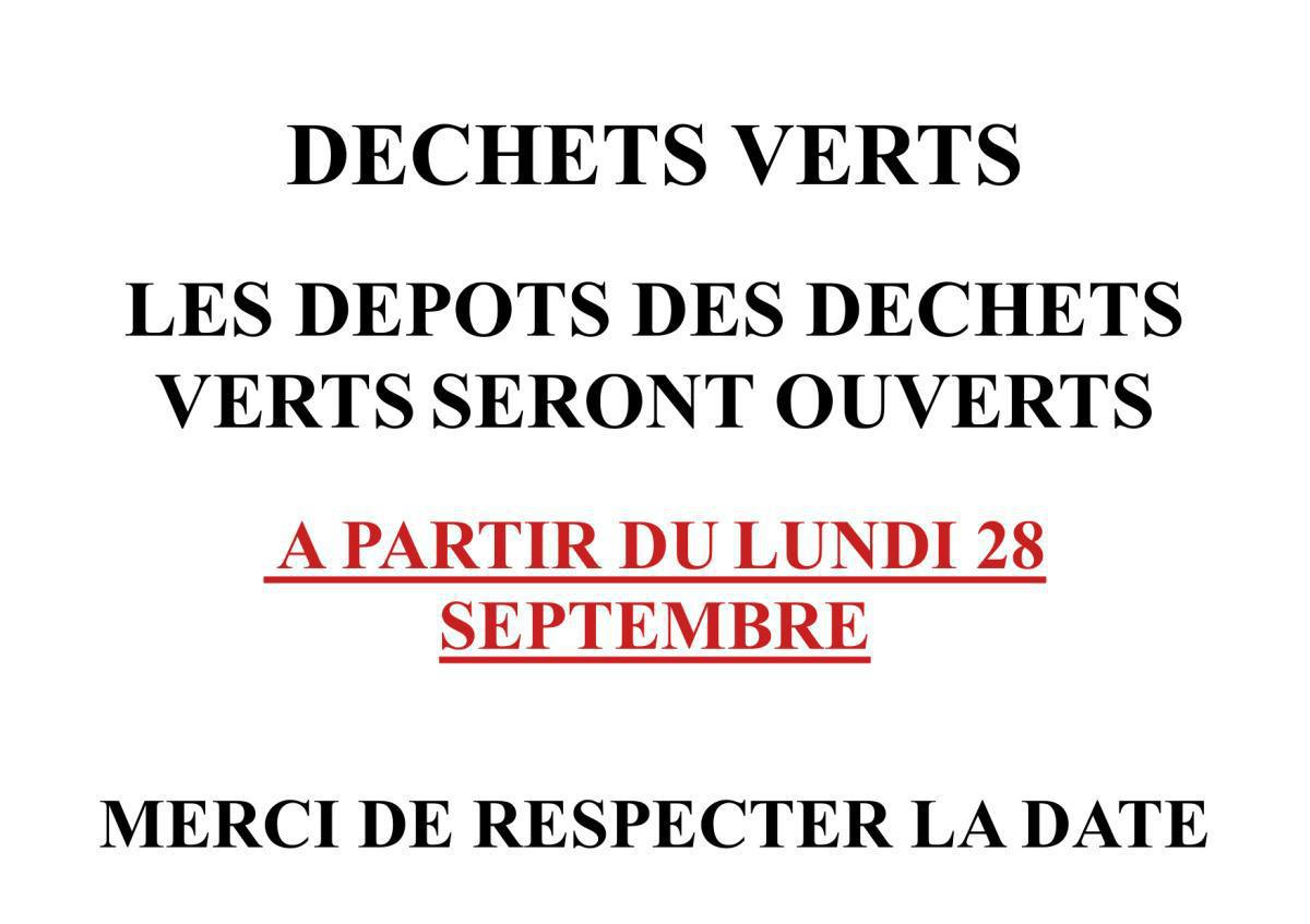 Associés : Déchets verts autorisés à partir du lundi 28 septembre 2025