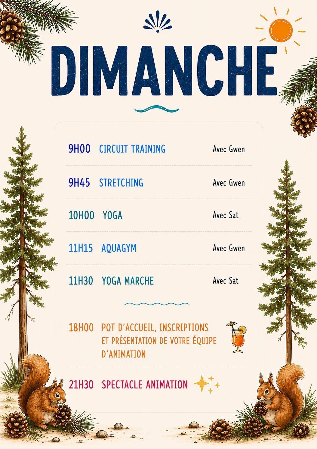 CFP Animations : planning de la semaine du 6 au 12 juillet