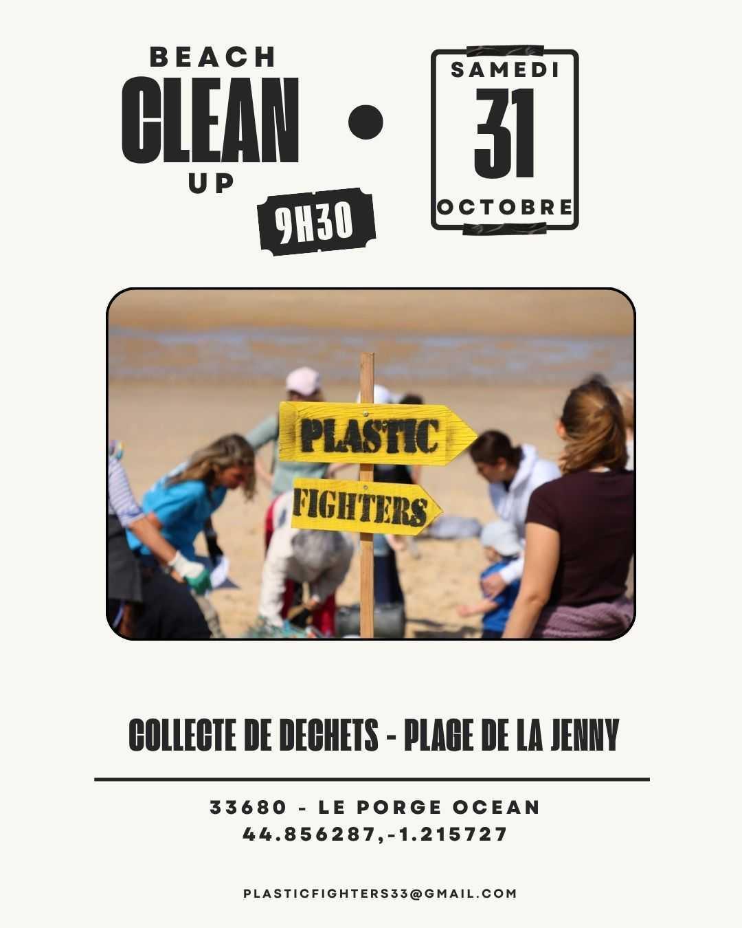 Collecte de déchets sur la plage de La Jenny - 31 octobre 9 h 30