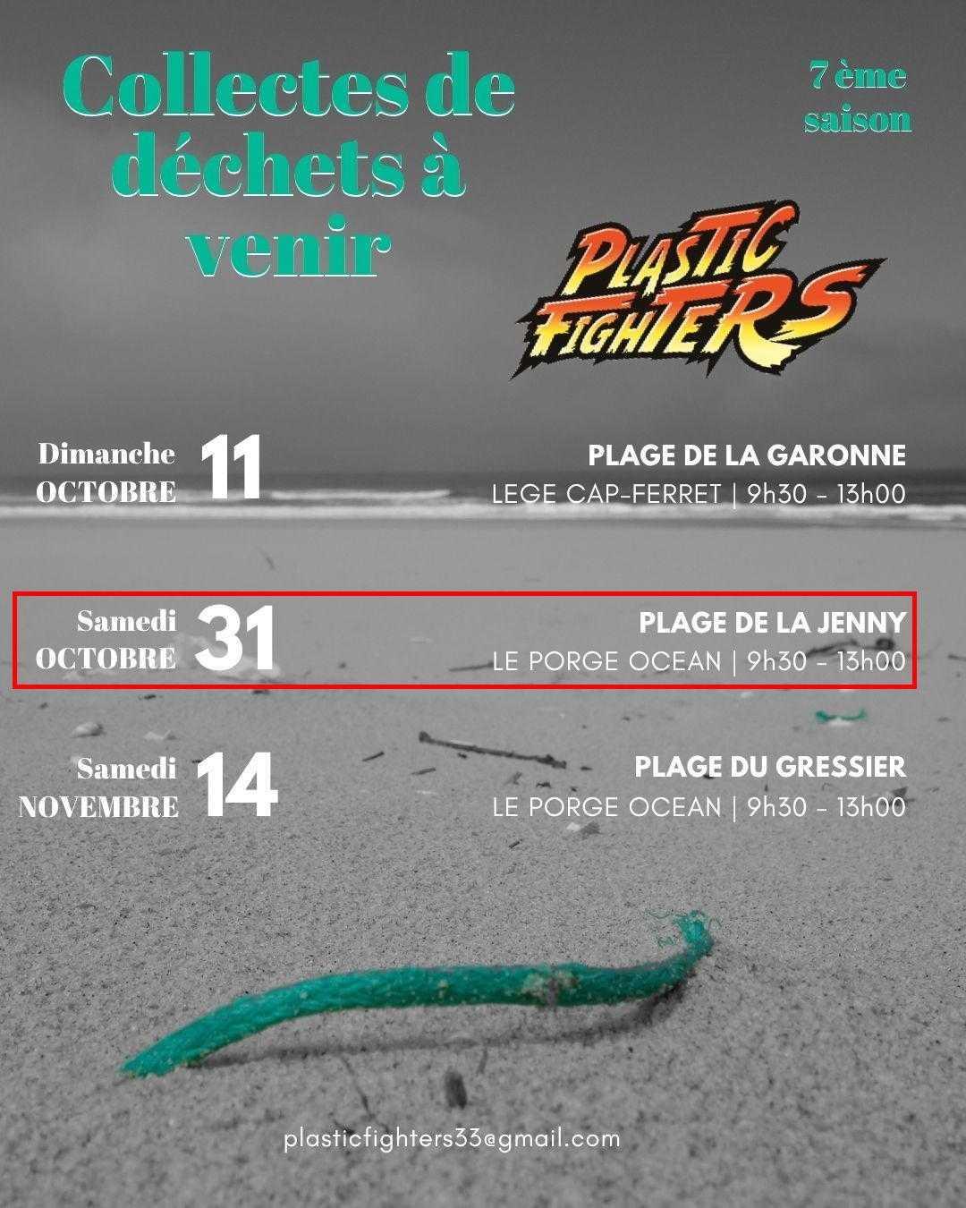 Collecte de déchets sur la plage de La Jenny - 31 octobre 9 h 30