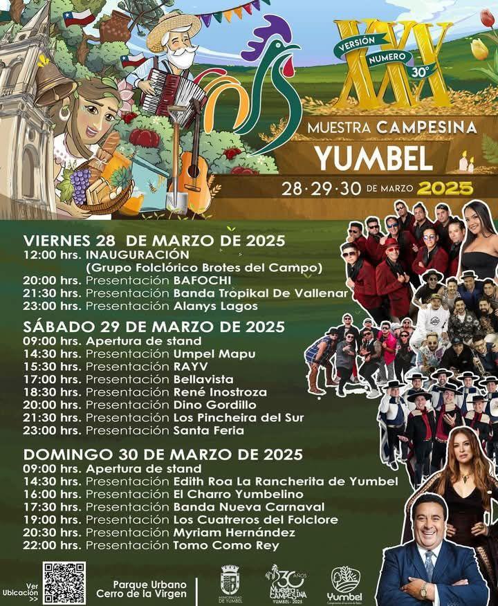 Yumbel celebra 30 años de la Gran Muestra Campesina con una imperdible programación Yumbel celebra 30 años de la Gran Muestra Campesina con una imperdible programación