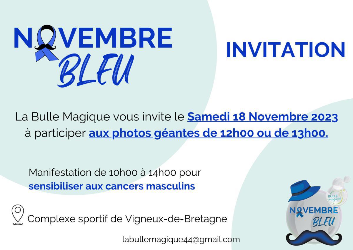 Grande journée de sensibilisation à Vigneux pour Novembre Bleu avec la Bulle Magique le 18 novembre