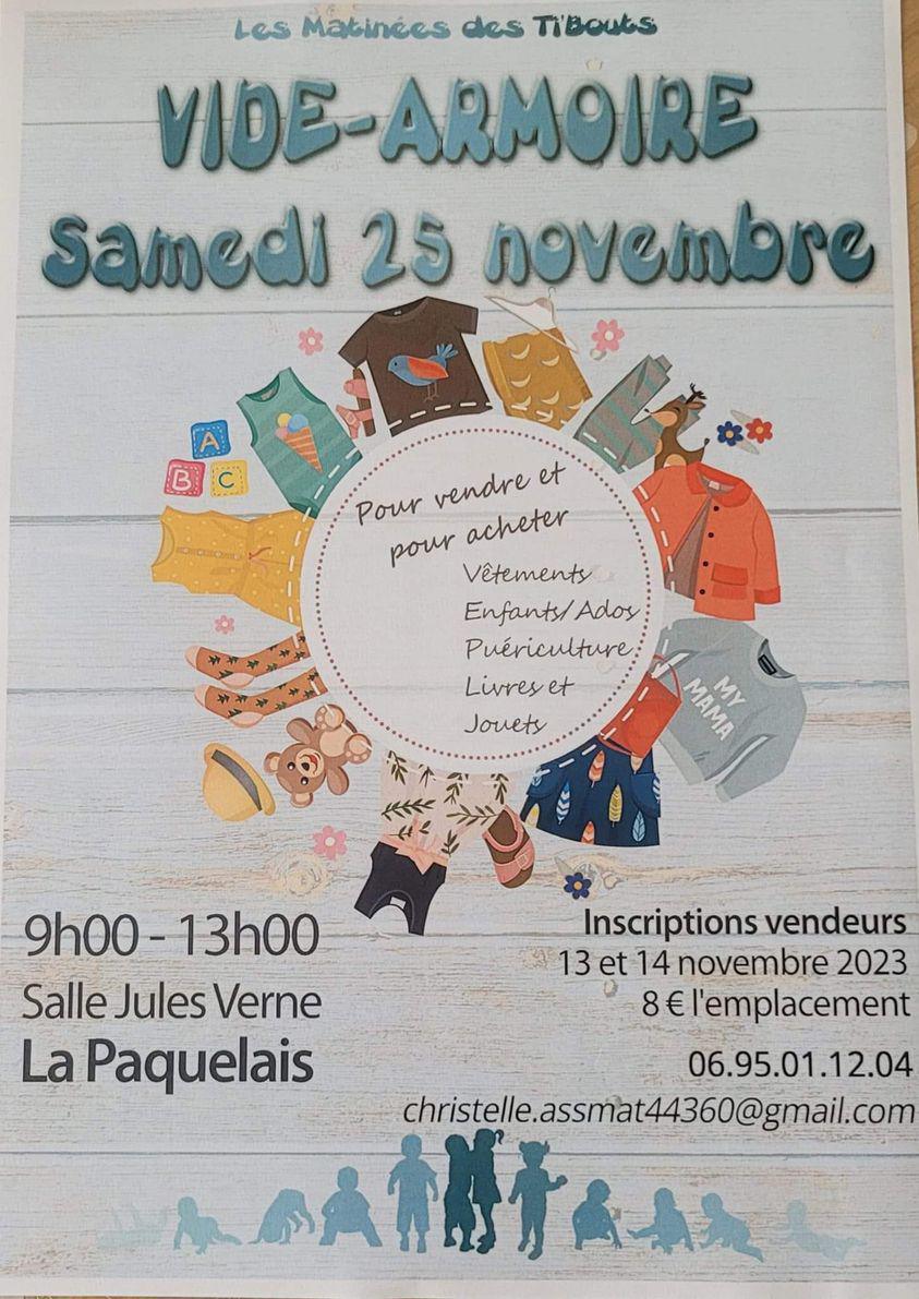 Les Matinées des Ti'Bouts organisent un vide-armoire le samedi 25 novembre à La Pâquelais
