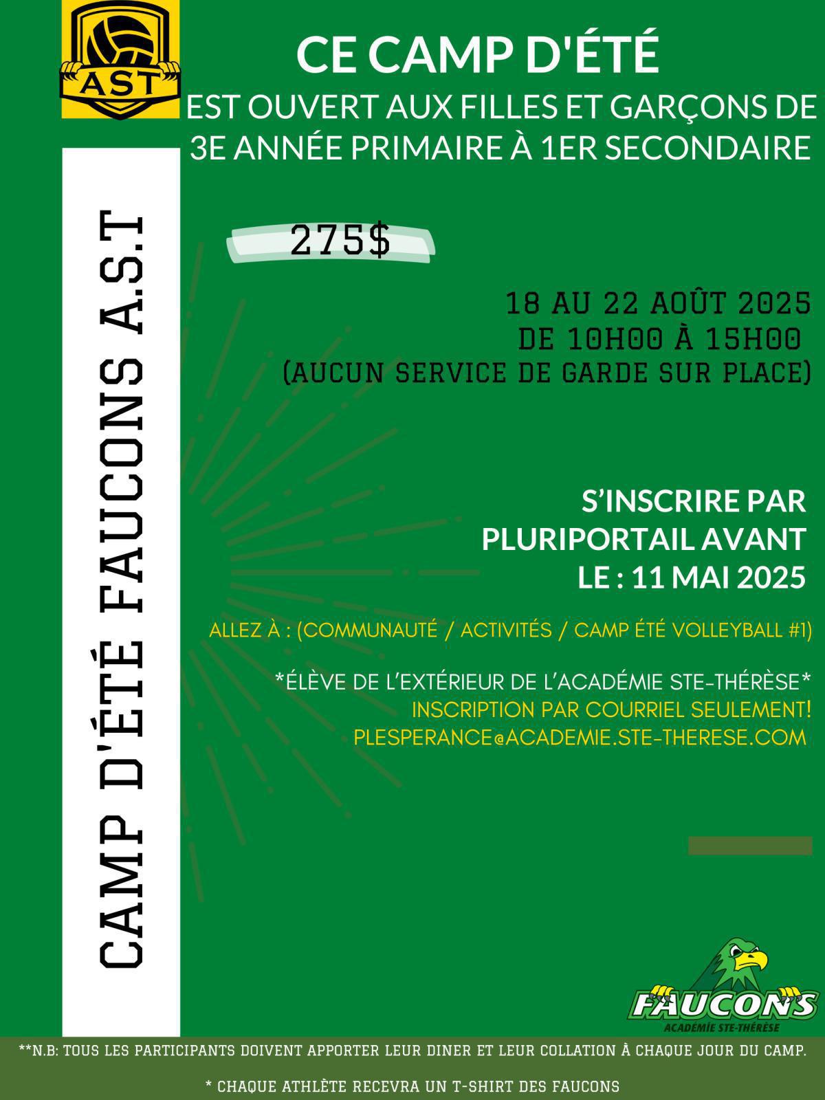 Camps d'été à l'AST