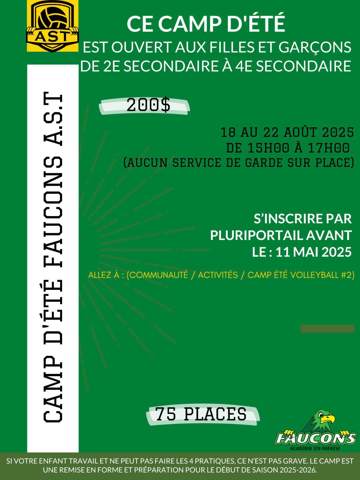 Camps d'été à l'AST