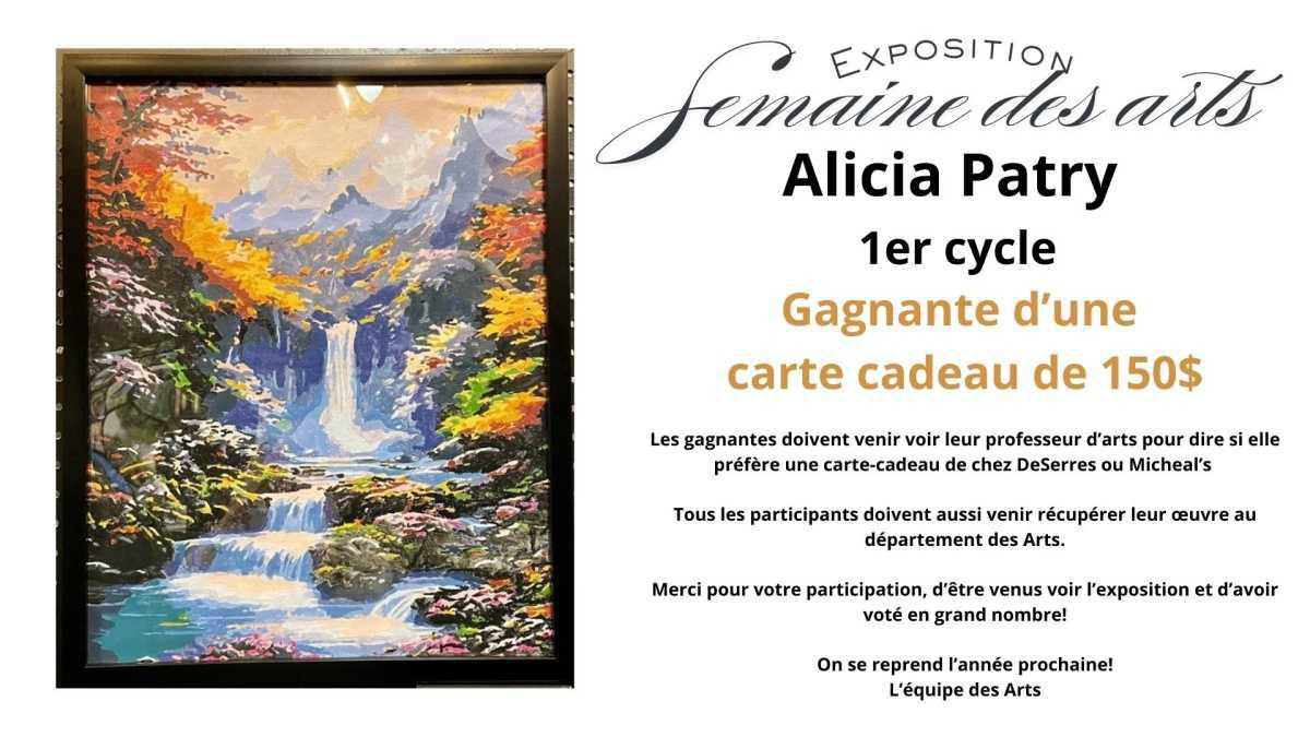 Gagnants de la semaine des arts 