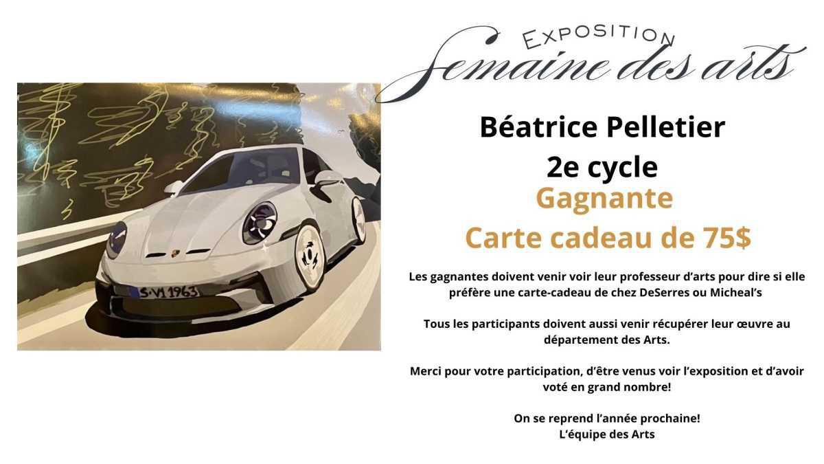 Gagnants de la semaine des arts 