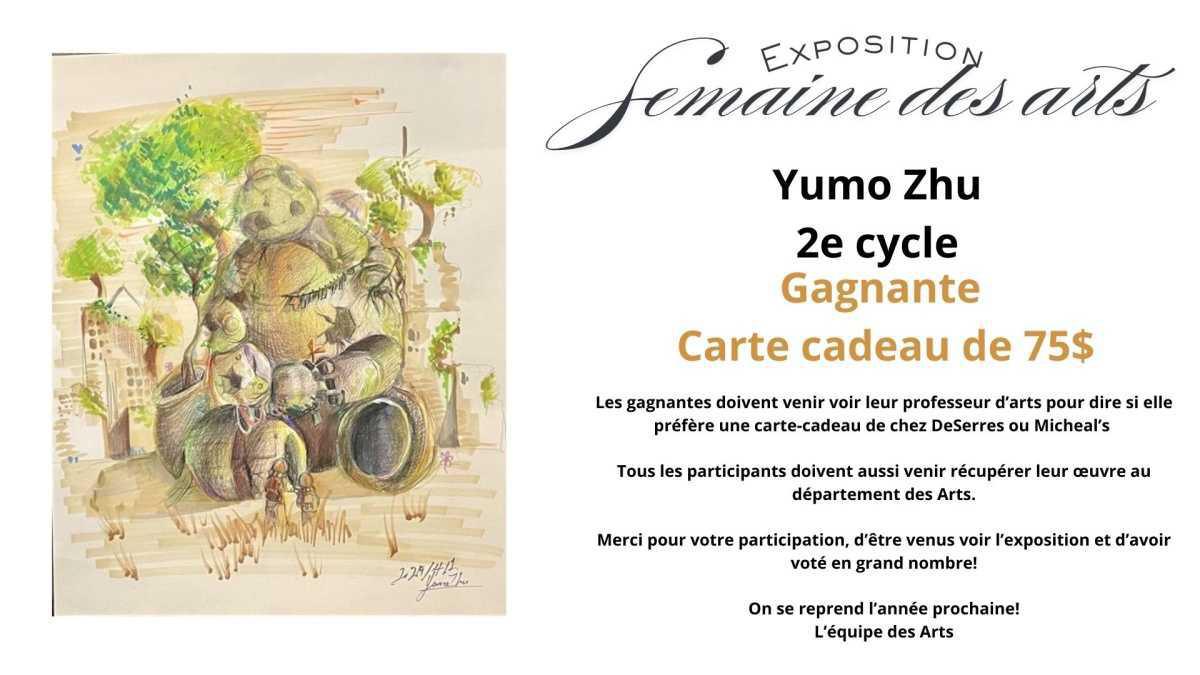 Gagnants de la semaine des arts 