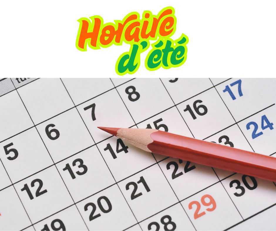 Horaire estival dès le 9 juin 2025