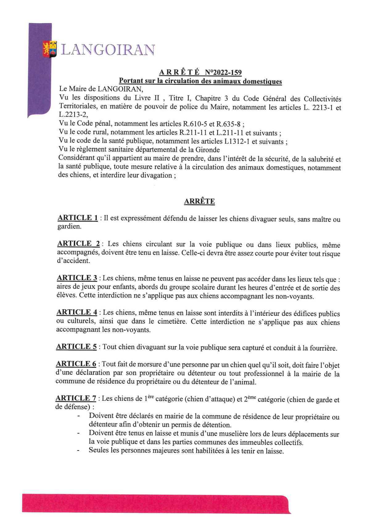 Règlementations générales Règlementations générales