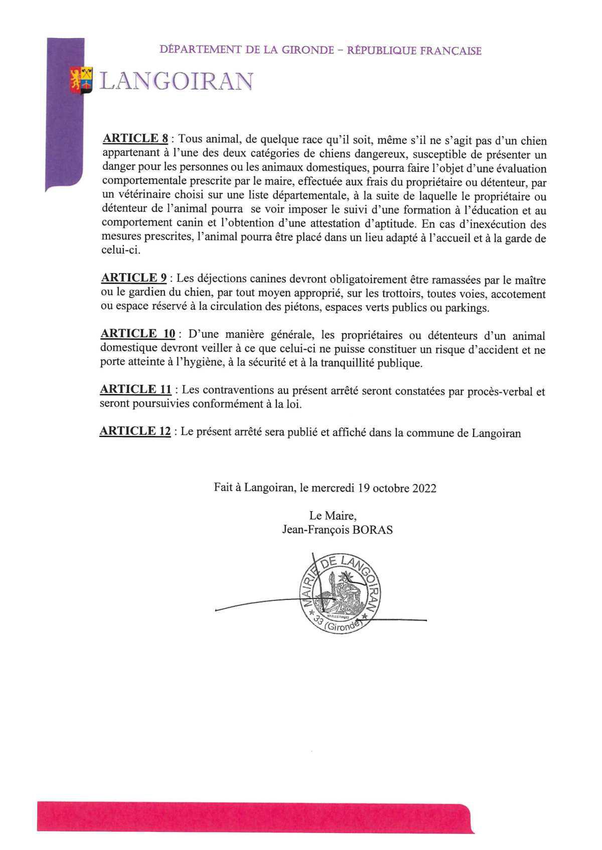 Règlementations générales Règlementations générales