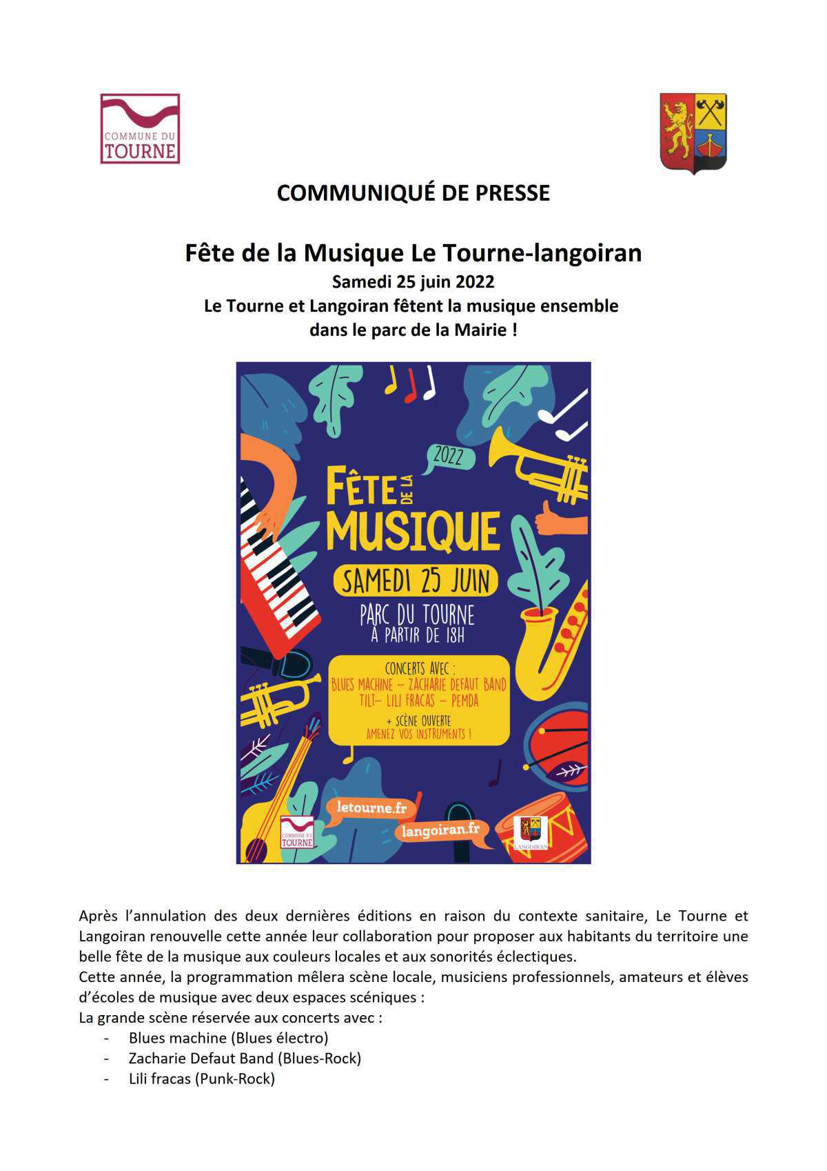Fête de la musique Le Tourne Langoiran