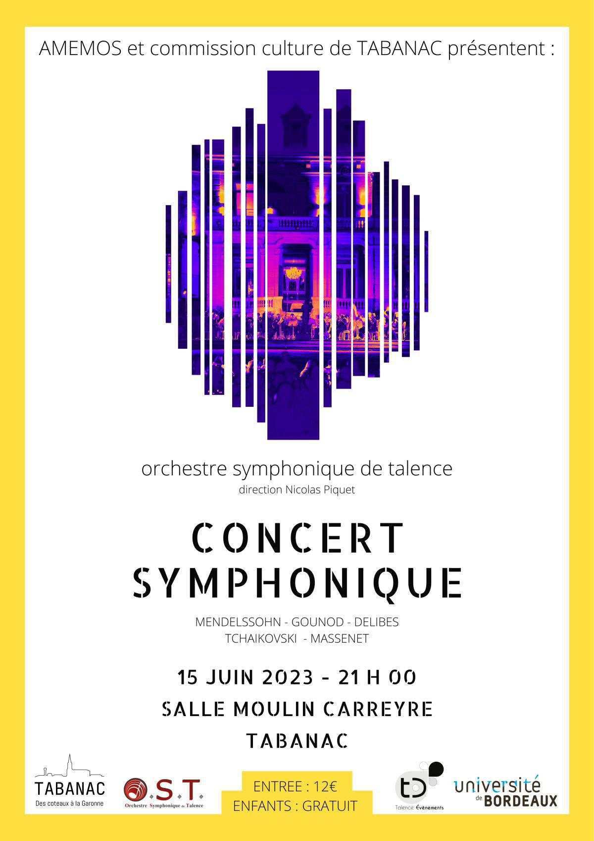 Concert symphonique àTabanac le 15 juin