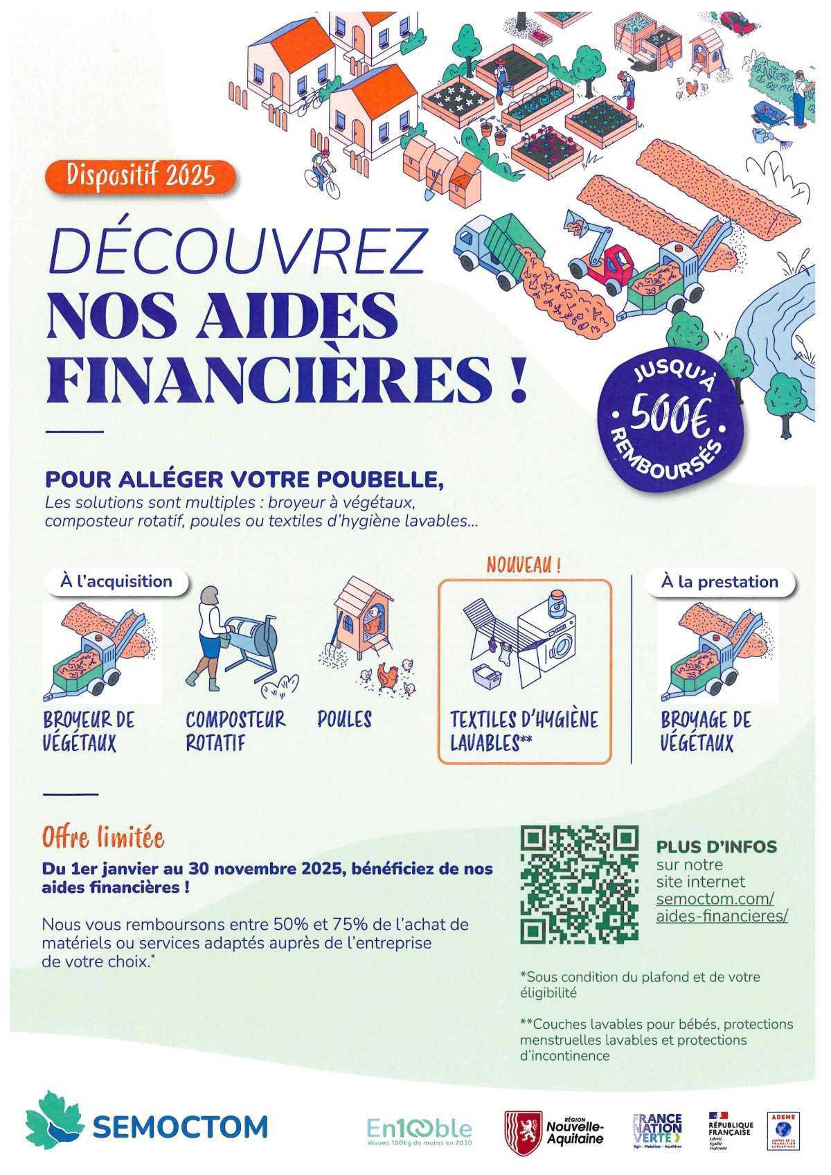 SEMOCTOM : aides financières - dispositif 2025 