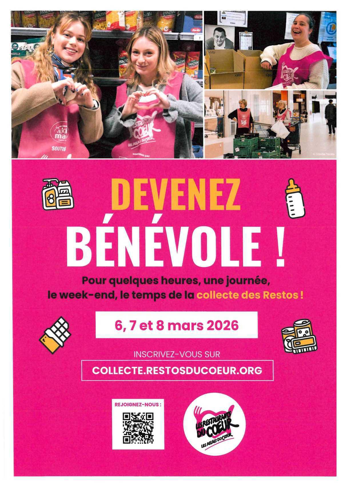 Collecte des Restos du Coeur : devenez bénévole