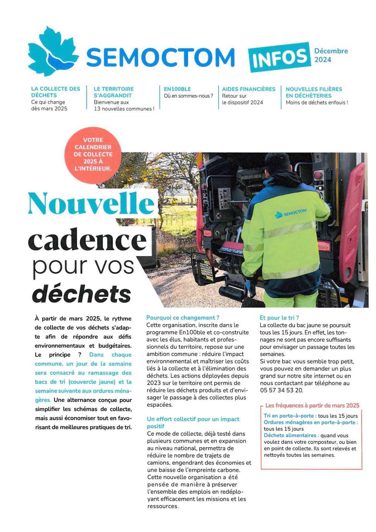 SEMOCTOM : calendrier des collectes 2025 SEMOCTOM : calendrier des collectes 2025