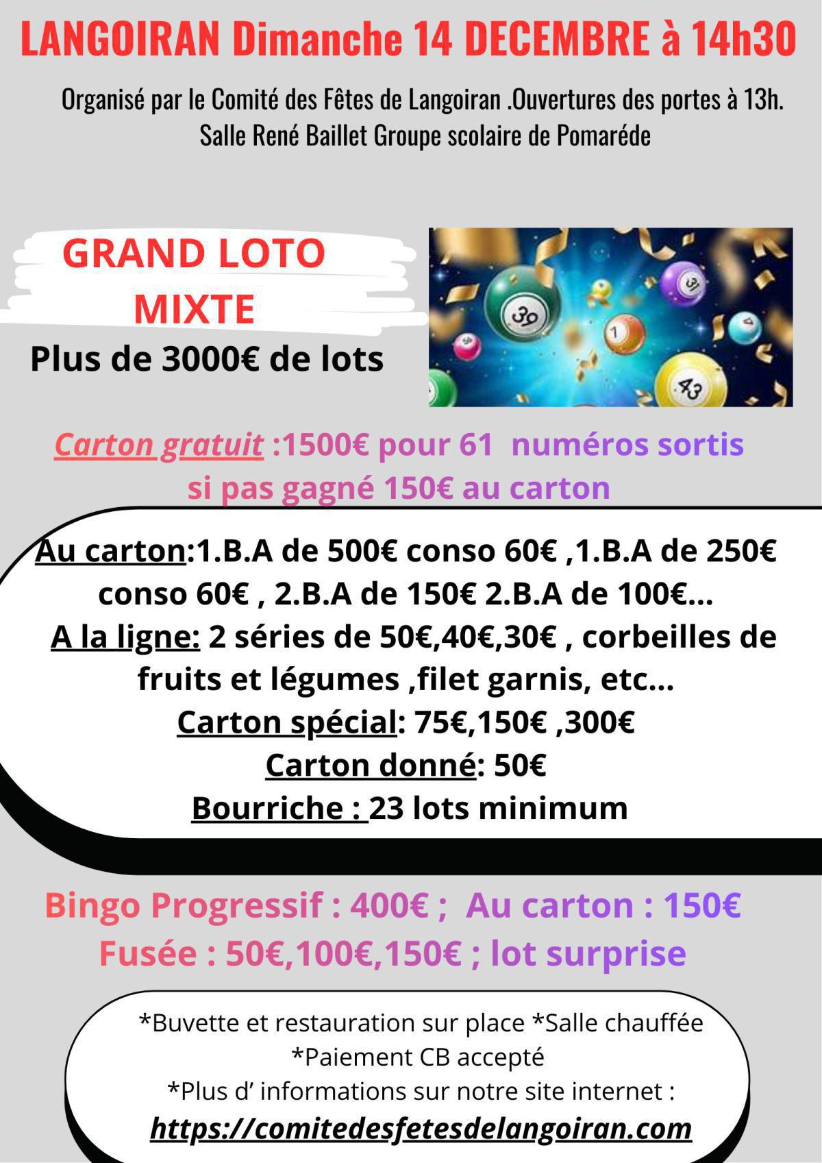 Loto du Comité des Fêtes de Langoiran