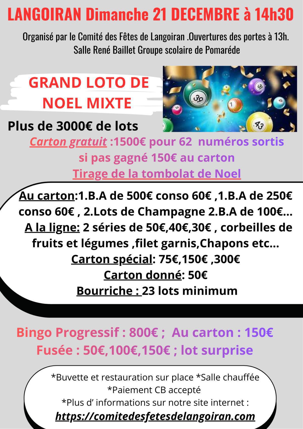 Loto du Comité des Fêtes de Langoiran